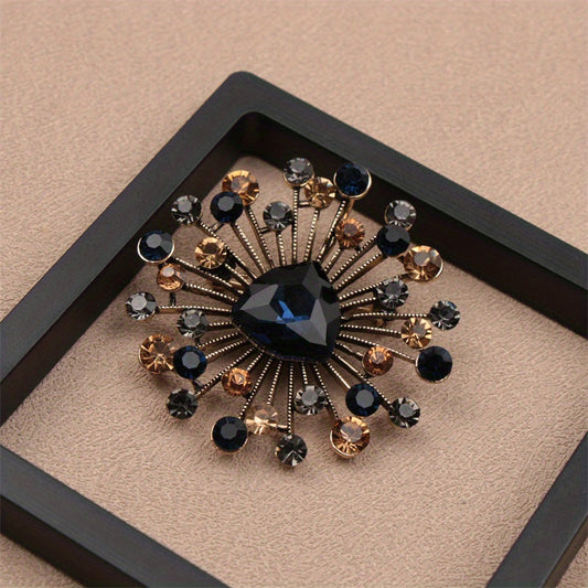 Versatile and beautiful, this elegant and luxurious Rhinestone Flower Brooch features an irregular shape and water-cut design, making it the perfect accessory for women.