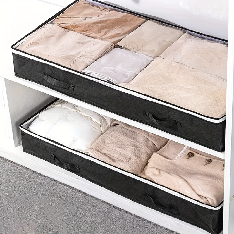 Convenient Under Bed Storage Solution - Oversized Bag with Handles for Easy Transport - Breathable Fabric, Foldable Design - Ideal for Clothing, Bedding & Linens - Helps Maximize Bedroom Space, Includes Utility Hooks