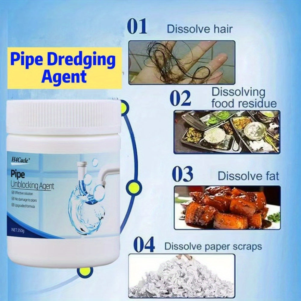 H4Cacle Drain Cleaner Powder offers a powerful solution for unclogging pipes, eliminating odors, and improving sewer and sink efficiency. This safe and effective cleaning agent is available in 150g and 350g options for use in kitchens and bathrooms.