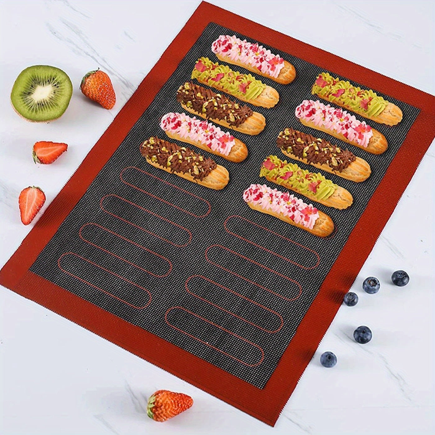 Silicone Double-Sided Baking Mat - Non-Stick Perforated Pastry Sheet, Food Safe, Oven Cake Liner, Essential Kitchen Baking Accessory