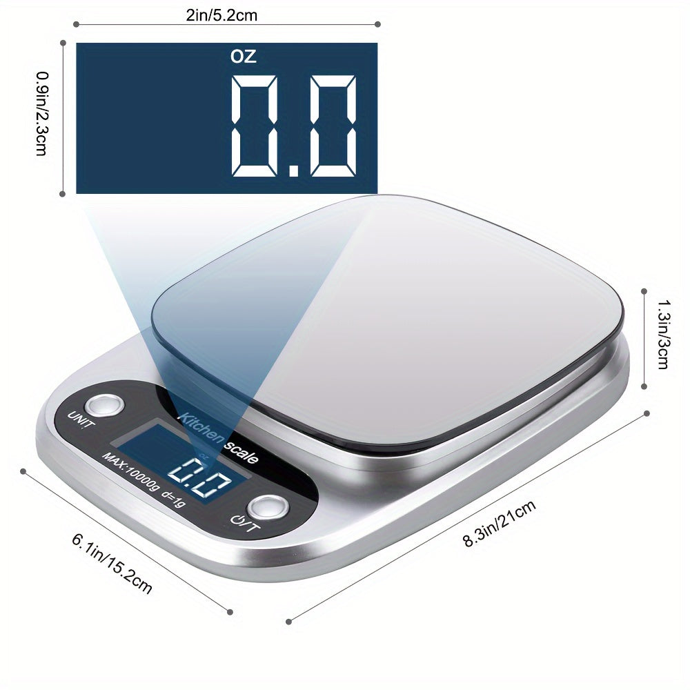 HOTU Precision Digital Kitchen Scale is an essential cooking and baking accessory with LCD display, auto shut-off feature, and multiple measurement units. Can weigh up to 5kg/10kg capacity