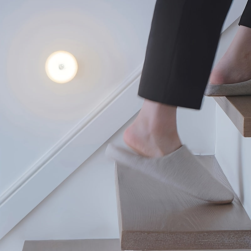 Motion-Activated LED Night Light - Rechargeable, Ideal for Bedroom, Stairs, Dorms & More