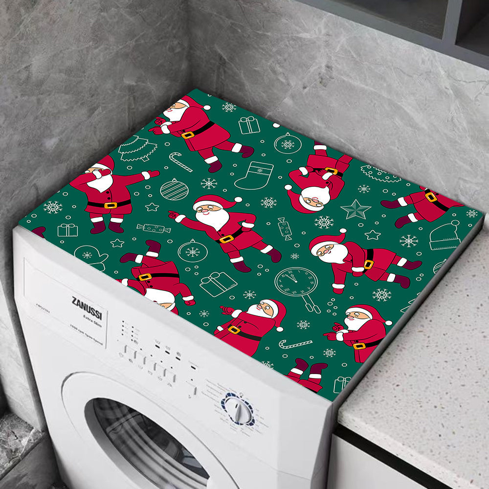 Get into the holiday spirit with our Festive Christmas Santa Pattern Laundry Machine Cover! Measuring 60cm x 23.62in, this cover is perfect for adding a touch of Christmas cheer to your home decor. Made of durable polyester fabric, it is not only festive