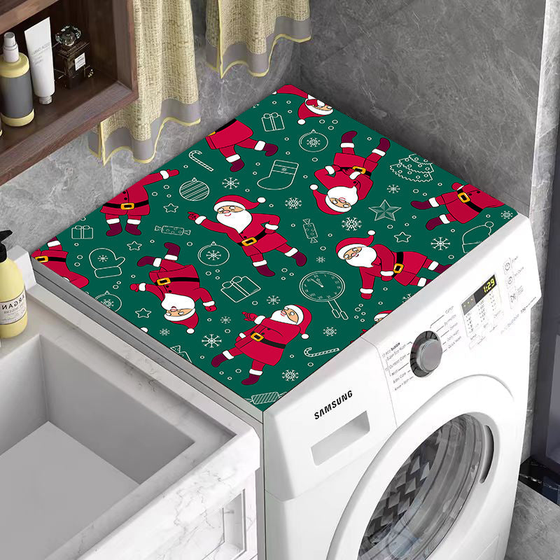 Get into the holiday spirit with our Festive Christmas Santa Pattern Laundry Machine Cover! Measuring 60cm x 23.62in, this cover is perfect for adding a touch of Christmas cheer to your home decor. Made of durable polyester fabric, it is not only festive