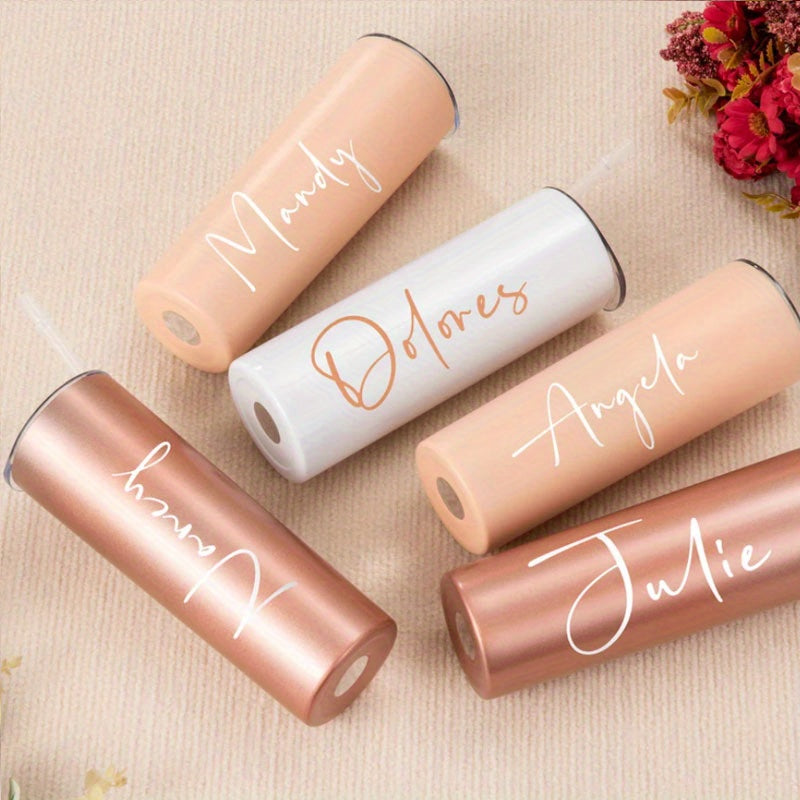 Customized stainless steel water bottle with double-wall insulation, BPA-free, personalized bridal party bridesmaid gifts, hand wash only - a perfect gift for her, mom, girlfriend, or special events.