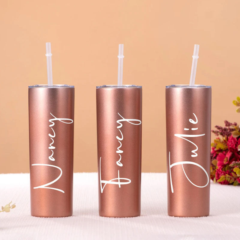 Customized stainless steel water bottle with double-wall insulation, BPA-free, personalized bridal party bridesmaid gifts, hand wash only - a perfect gift for her, mom, girlfriend, or special events.