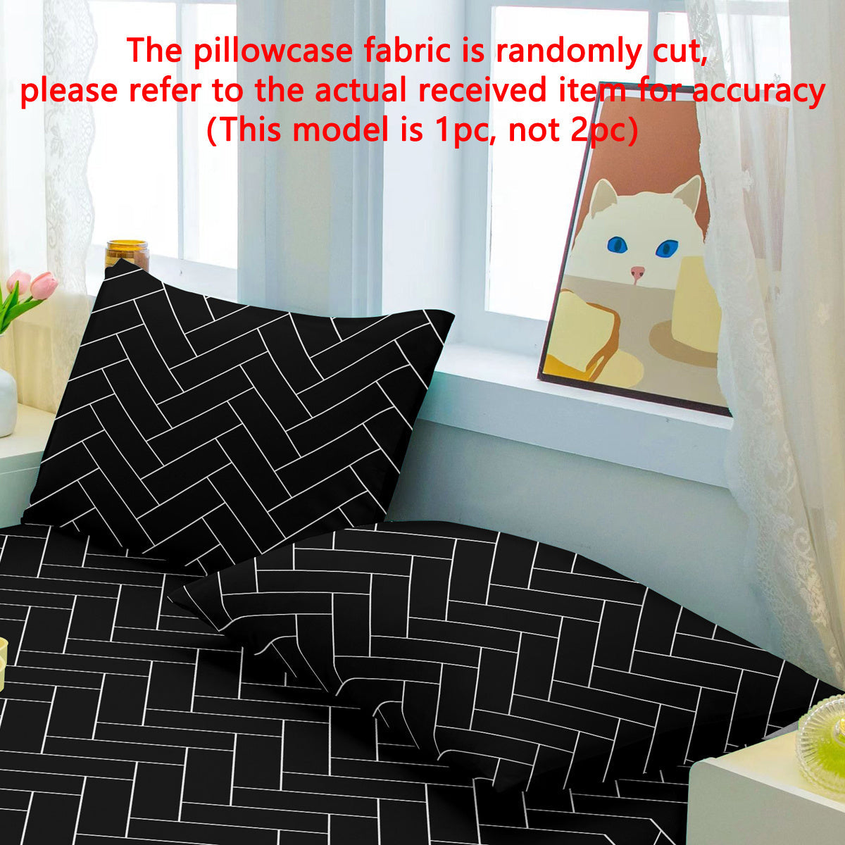 This pillowcase features a modern geometric chevron pattern in a Harlow ceramic print design. Made of soft brushed quilted polyester woven fabric, it provides both style and comfort. The envelope closure ensures a secure fit, and the pillowcase is