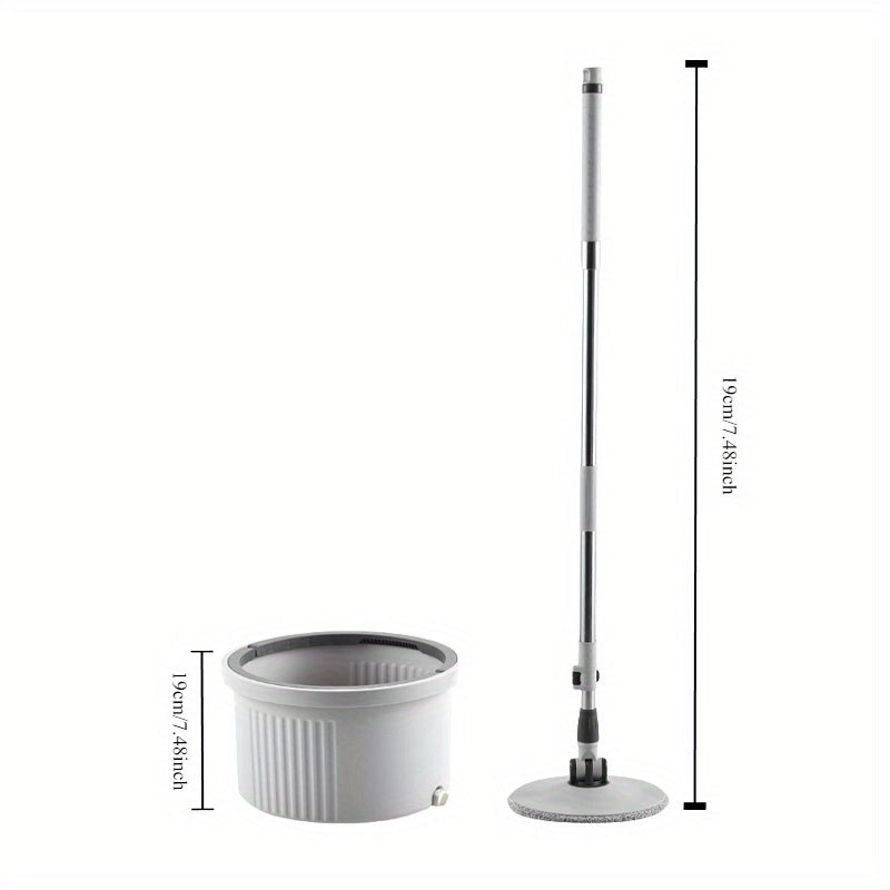 The EasyWring Spin Mop and Bucket System comes with 2 Microfiber Pads for hands-free washing. This dual-use system is perfect for hardwood and tile floors, as well as for dust removal. It is an ideal set for home cleaning, especially in the kitchen