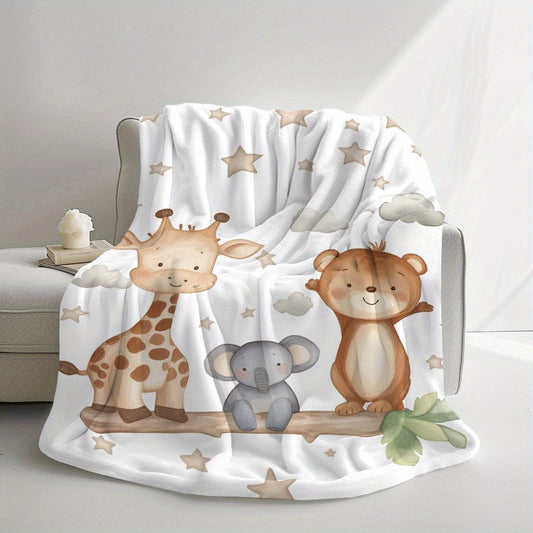 Soft flannel cozy throw blanket featuring adorable animal designs - great for napping, camping, and traveling. Makes an ideal gift for friends, family, and loved ones.