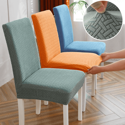 Leorate offers premium stretch jacquard dining chair covers in 2pcs or 4pcs, ideal for home decor. Made of durable, pet-friendly, and waterproof fabric.