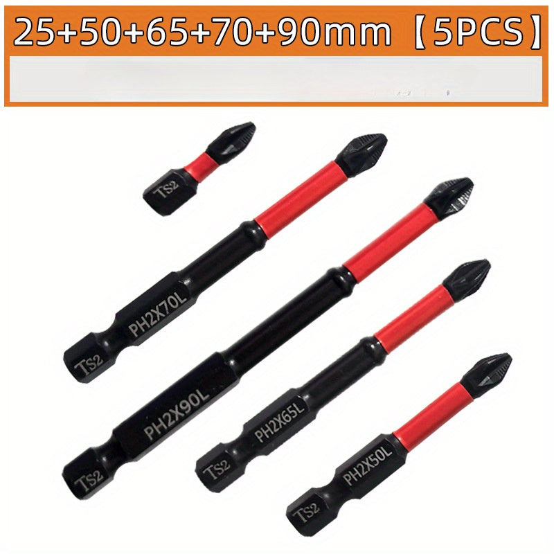 Magnetic Anti-Slip Drill Bit Set: 3/5/6 Pcs, S2 Steel, Phillips & Impact Bits, for Electric & Manual Drivers, Anti-Slip Grip.