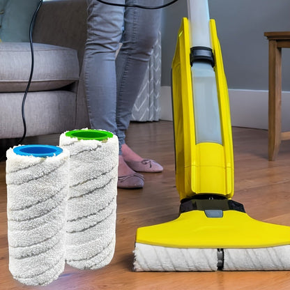 Versatile Vacuum Cleaner Accessories for Hardwood & Tile Floors - 4-piece Microfiber Roller Brush Set compatible with Karcher FC3, FC5, FC7, FC3D in Grey