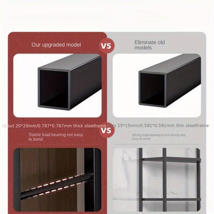 Sturdy Steel Kitchen Storage Rack with Adjustable Stabilizer - Multi-Level Open Shelving for Microwave & Appliances, Ready to Use with No Assembly Needed