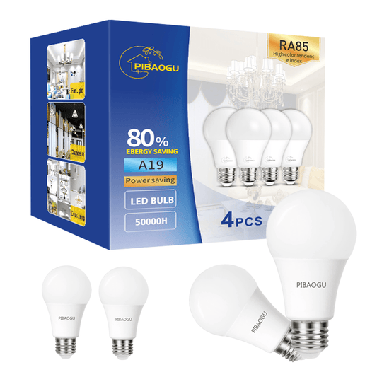 4-Pack of PIBAOGU LED bulbs, energy-saving 15W E27 Screw Base, flicker-free, globe-shaped for home use (220V-265V)