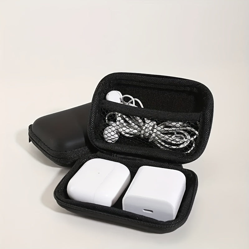 Mini frosted case for phone charger, data cable, and earbuds storage. Compact and portable travel organizer for electronics.