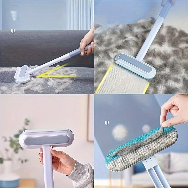 Multi-purpose pet hair remover brush - washable and reusable for cats and dogs, perfect for furniture and carpets.