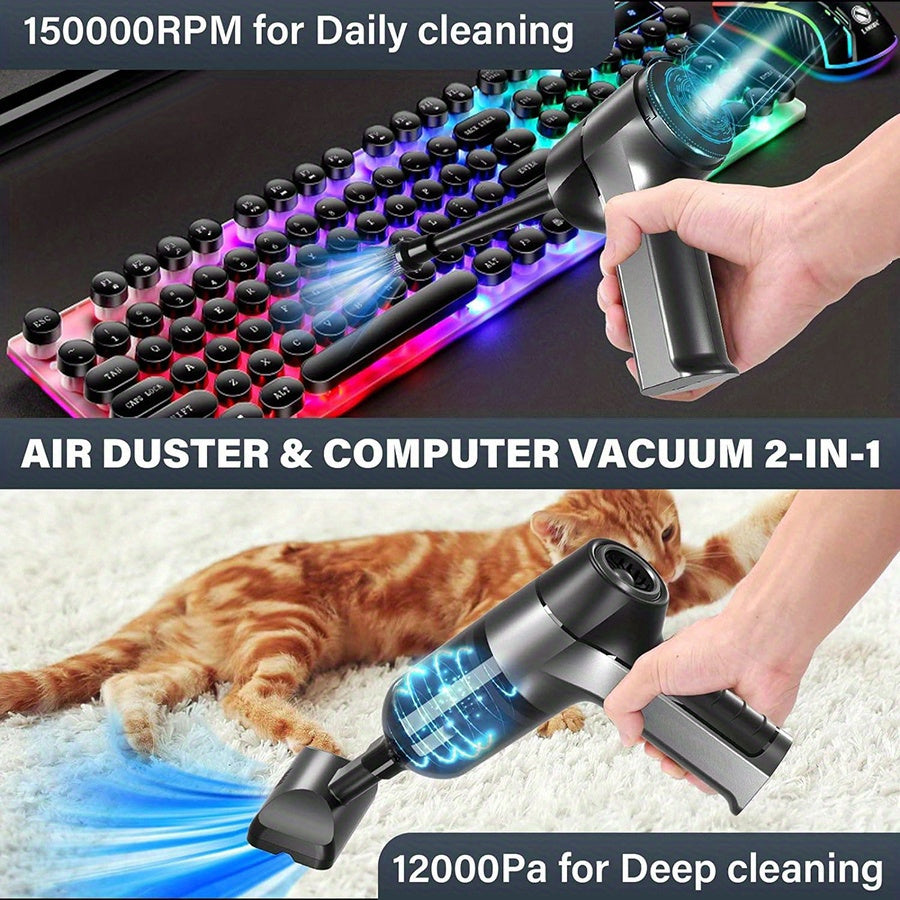 Experience gentle care with the Suitu 80W Brushless High-Power Vacuum Cleaner. This versatile handheld cleaner is perfect for tackling pet hair, dust, wet messes, and dry spills in your home and car. Equipped with a rechargeable 4000mAh battery, this