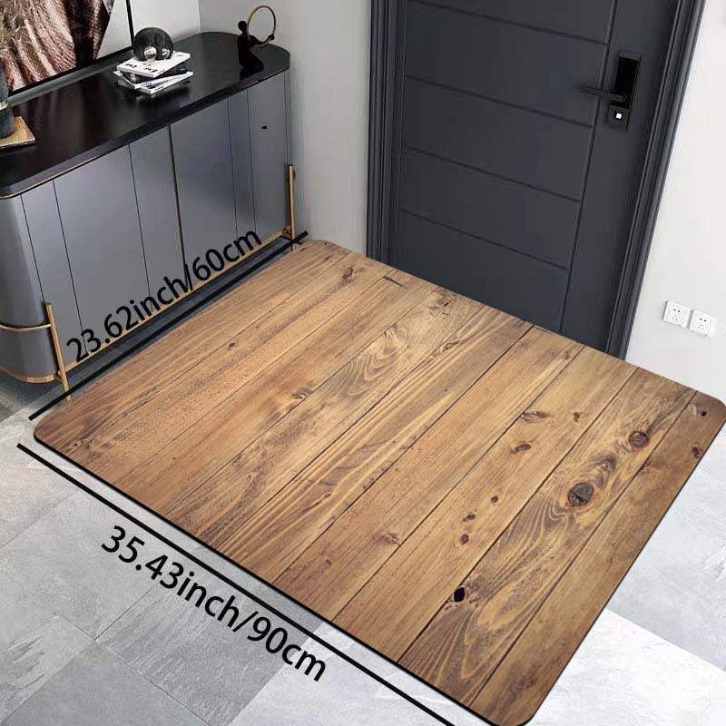 Durable Polyester Retro Wood Grain Area Rug - Multipurpose and Easy to Clean, Ideal for Various Areas of the Home - Non-Slip PVC Backing for Stability, Suitable for Living Room, Bedroom, Kitchen, and Beyond - Can also be used in Esports Room, Bathroom