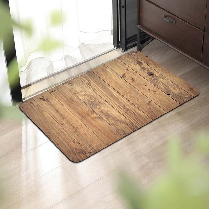 Durable Polyester Retro Wood Grain Area Rug - Multipurpose and Easy to Clean, Ideal for Various Areas of the Home - Non-Slip PVC Backing for Stability, Suitable for Living Room, Bedroom, Kitchen, and Beyond - Can also be used in Esports Room, Bathroom