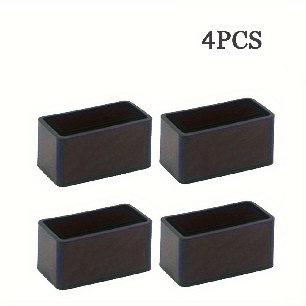 4, 8, or 12 Non-Slip Black Plastic Foot Protectors for Cardboard Boxes and Rectangular Furniture. Includes Elastic Fasteners for Easy Attachment, No Electricity or Batteries Required.