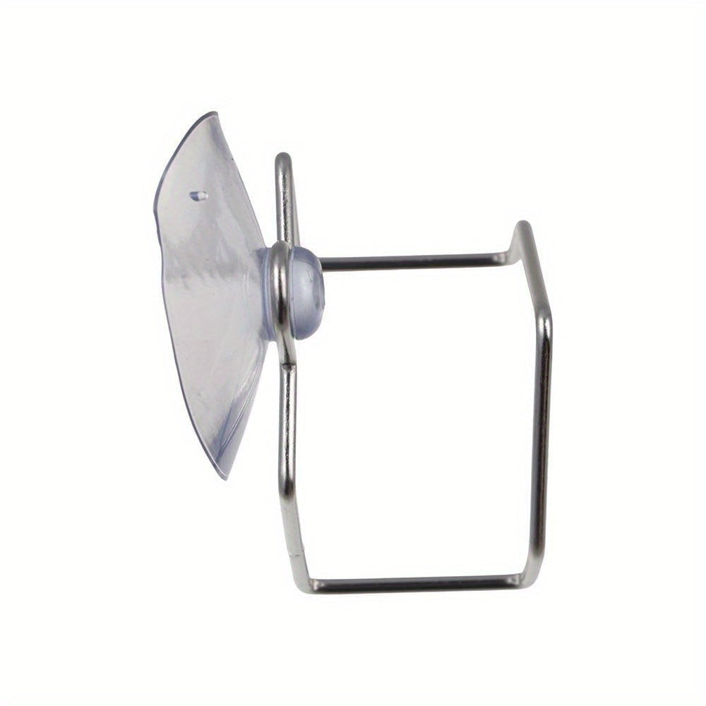 Holder for sponges and towels made from stainless steel, with a suction cup for easy mounting on walls. Resistant to rust, this organizer is suitable for use in kitchens and bathrooms. No drilling required for installation, and the space-saving design