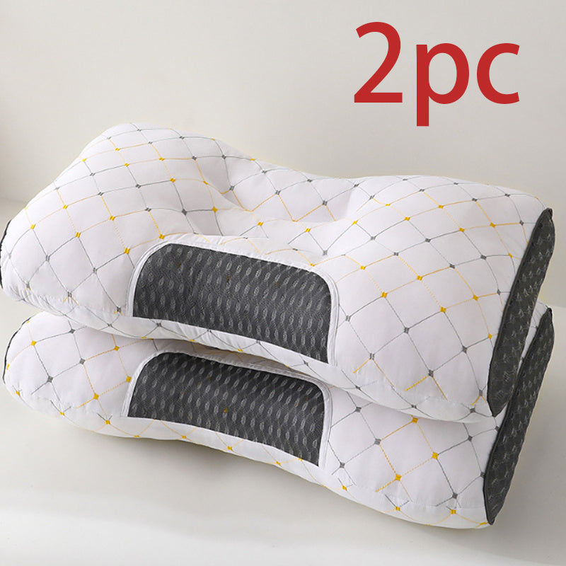 Softouch Memory Foam Pillow Inserts, 2-Pack with Polyester Cover, Providing Cervical Spine Support for Deep Sleep. Ideal for Adult Students, Suitable for Use at Home, Hotels, or Homestays.