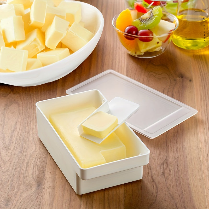 Storage Container with Lid for Butter and Cheese, Made of Food-Safe Polypropylene for Kitchen Organization, Ideal for Slicing and Seasoning