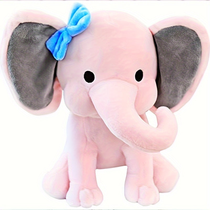 Soft and cuddly elephant plush toy, perfect for young children. Made of soft polyester, this is an ideal gift for both boys and girls. Great for parties and playtime. Available in bright pink and grey colors.