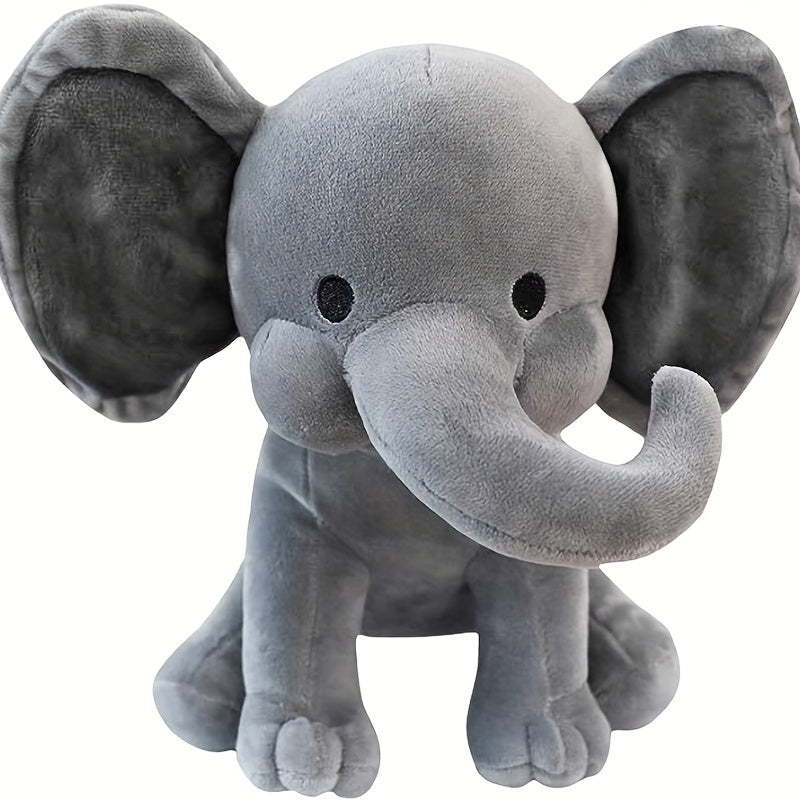 Soft and cuddly elephant plush toy, perfect for young children. Made of soft polyester, this is an ideal gift for both boys and girls. Great for parties and playtime. Available in bright pink and grey colors.