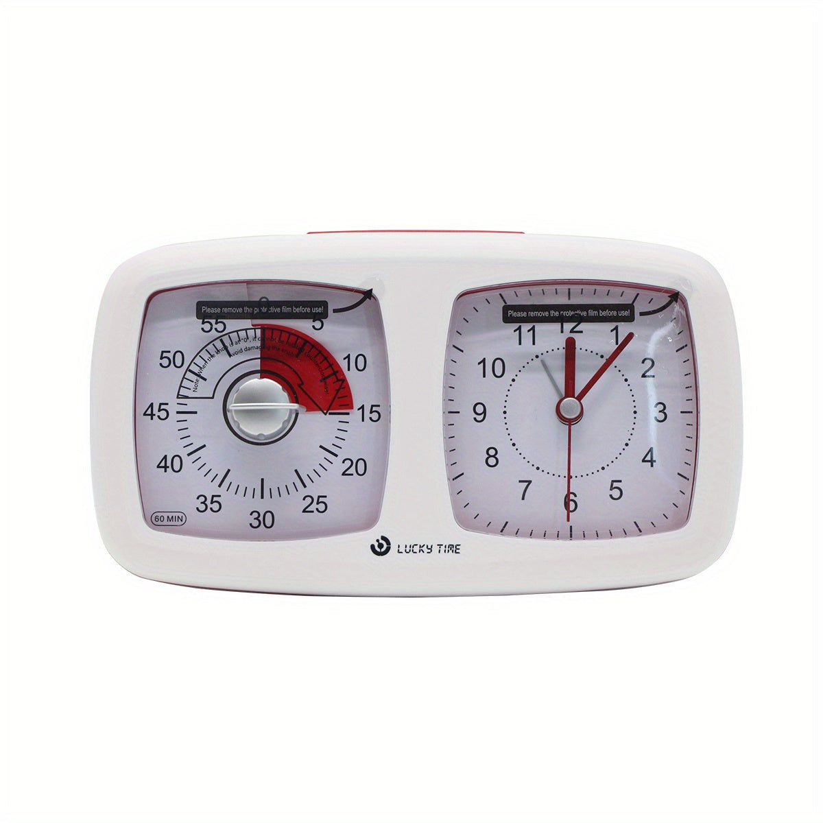 Two-in-One Dual Screen Visual Timer and Alarm Clock - Quiet, Battery-Powered Tool for Managing Time at Home, School, or Work (AA Batteries Sold Separately)