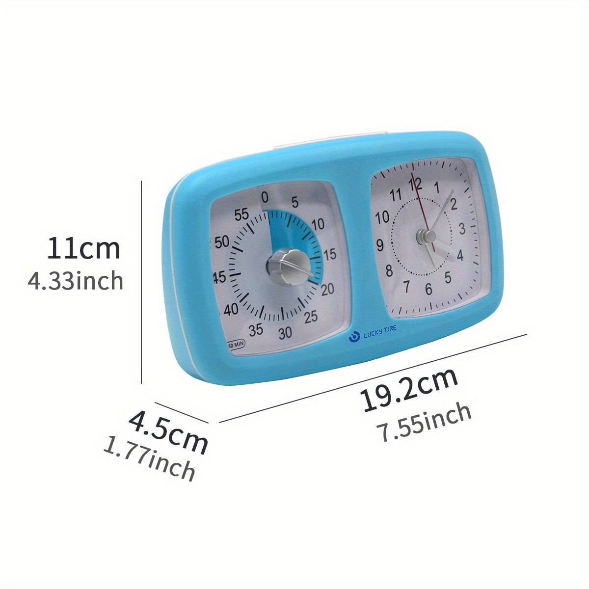 Two-in-One Dual Screen Visual Timer and Alarm Clock - Quiet, Battery-Powered Tool for Managing Time at Home, School, or Work (AA Batteries Sold Separately)