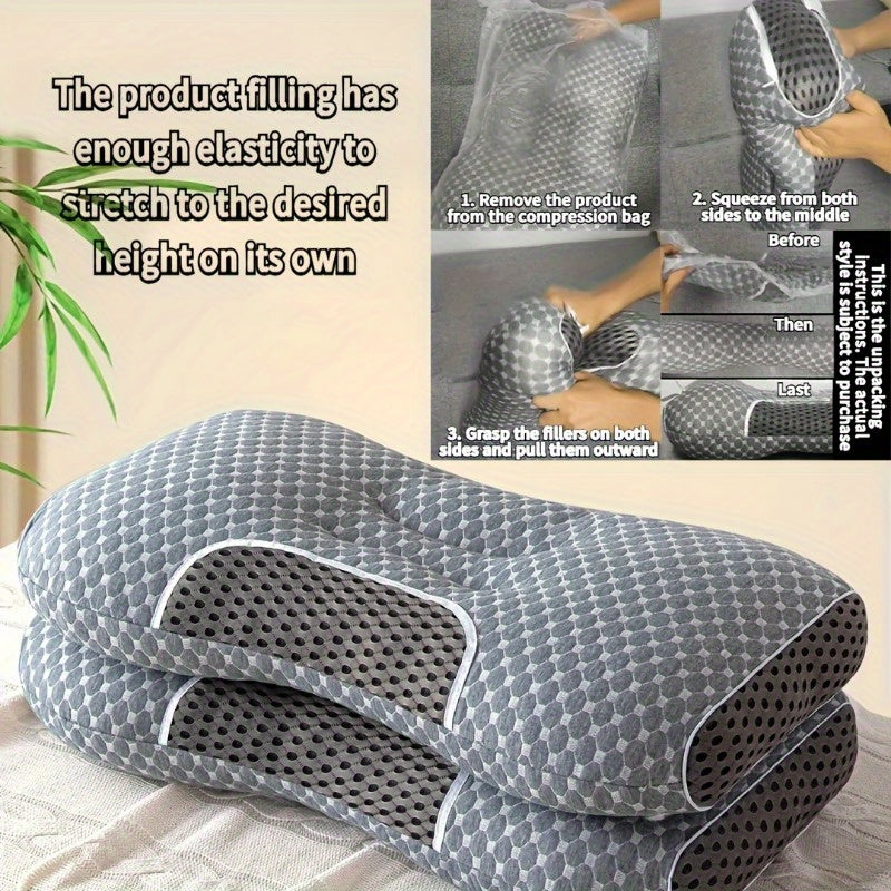 Soft, Moisture-Wicking Knitted Pillow with Cervical Support - Breathable Sleep Massage Core for Comfortable Bedroom & Living Room Décor