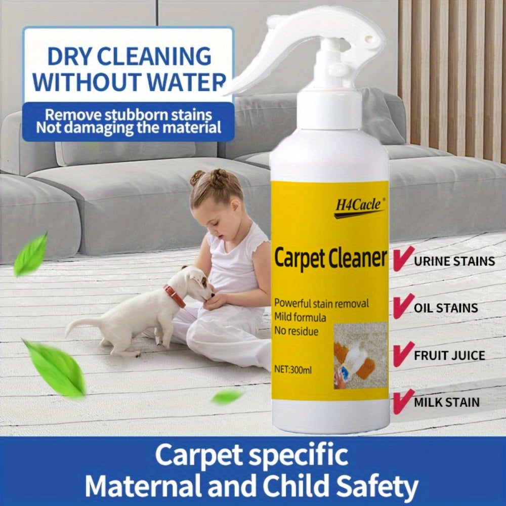 H4Cacle Carpet Cleaner Spray is a versatile cleaning solution for fabric and indoor use. With a PH neutral formula and hydrogen peroxide enhancement, this stain remover is perfect for upholstery, sofas, curtains, and blankets. Safe for maternity and