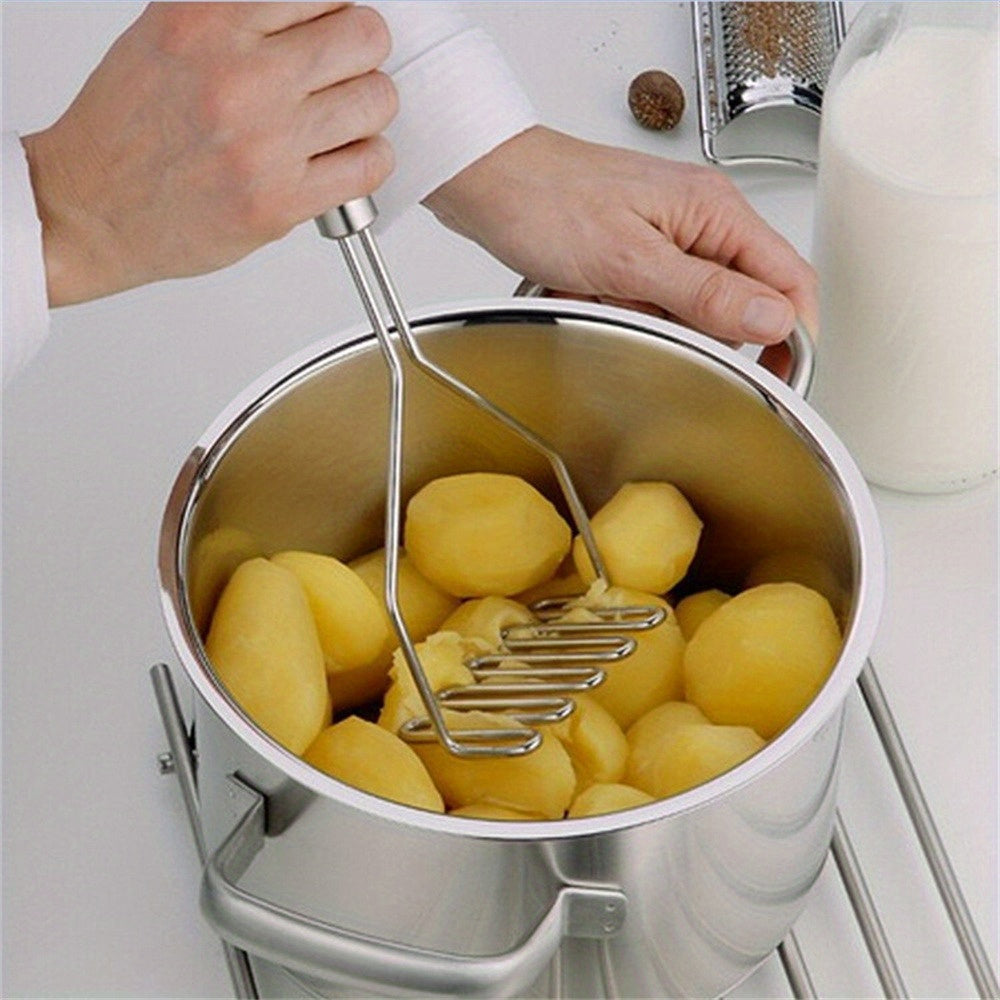 Set of 2 Stainless Steel Potato Mashers - Designed for Comfort, Longevity & Utility in Mashing Potatoes, Fruits & Beans - Must-Have Kitchen Tool, Heavy Duty Stainless Steel Potato Masher