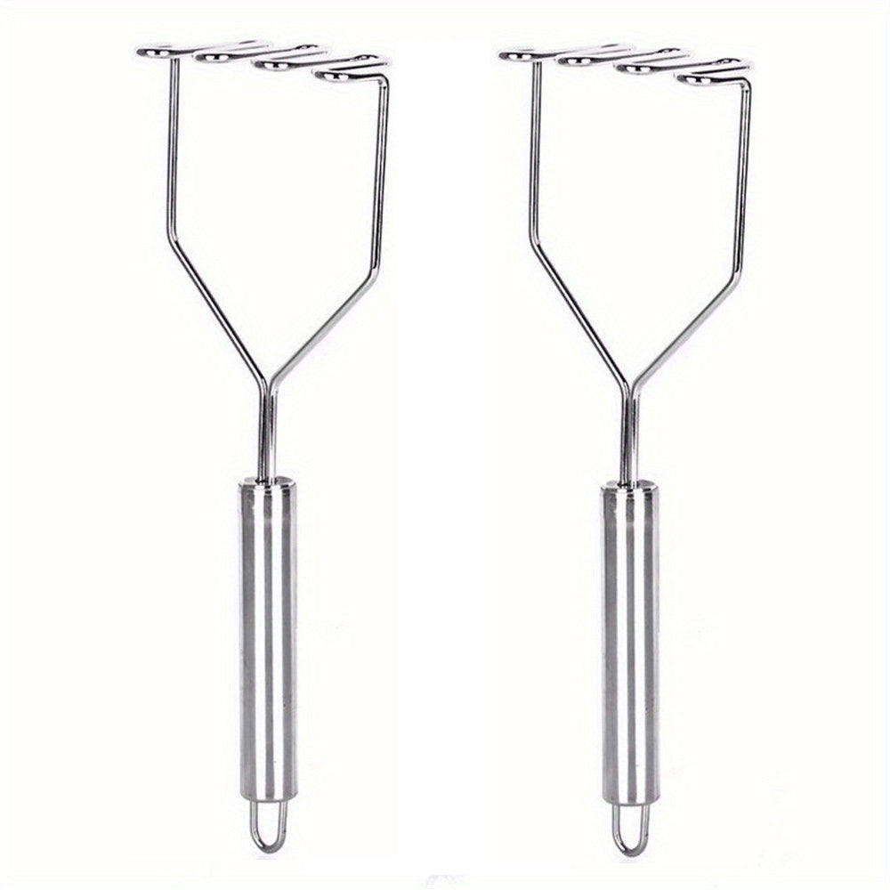 Set of 2 Stainless Steel Potato Mashers - Designed for Comfort, Longevity & Utility in Mashing Potatoes, Fruits & Beans - Must-Have Kitchen Tool, Heavy Duty Stainless Steel Potato Masher