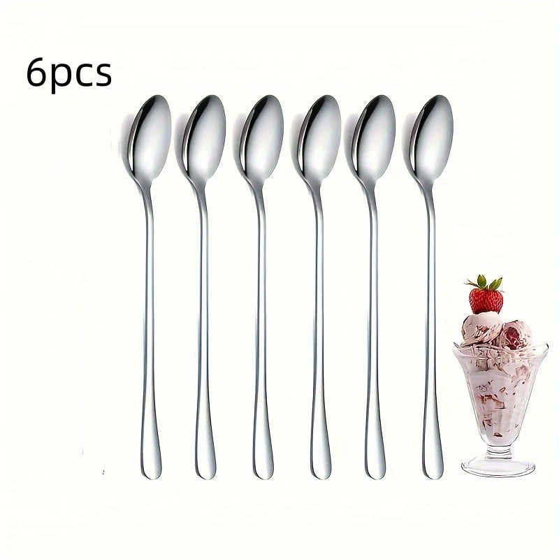 Stylish Set of 6 Stainless Steel Ladles - Great for serving Iced Tea, Coffee & Desserts - Safe for Dishwasher, Suitable for Daily Use or Special Occasions