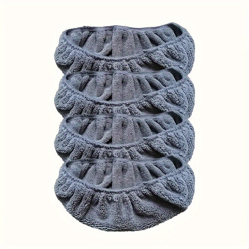 Set of 4 Reusable Mop Pads - Long-lasting and washable flat floor cloths with high absorption for both wet and dry cleaning. Easy to clean and a must-have household cleaning essential. Please note: Mop is not included.