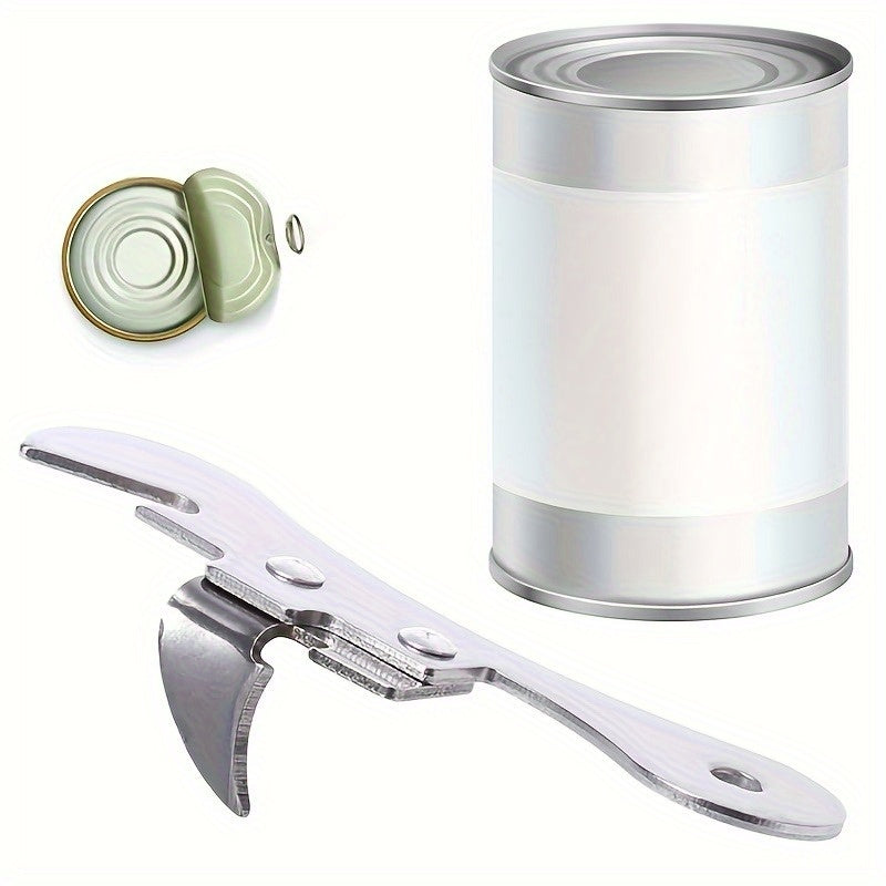 Stainless steel manual can and bottle opener - portable gadget for home, restaurant, and party use, in 5 colors.