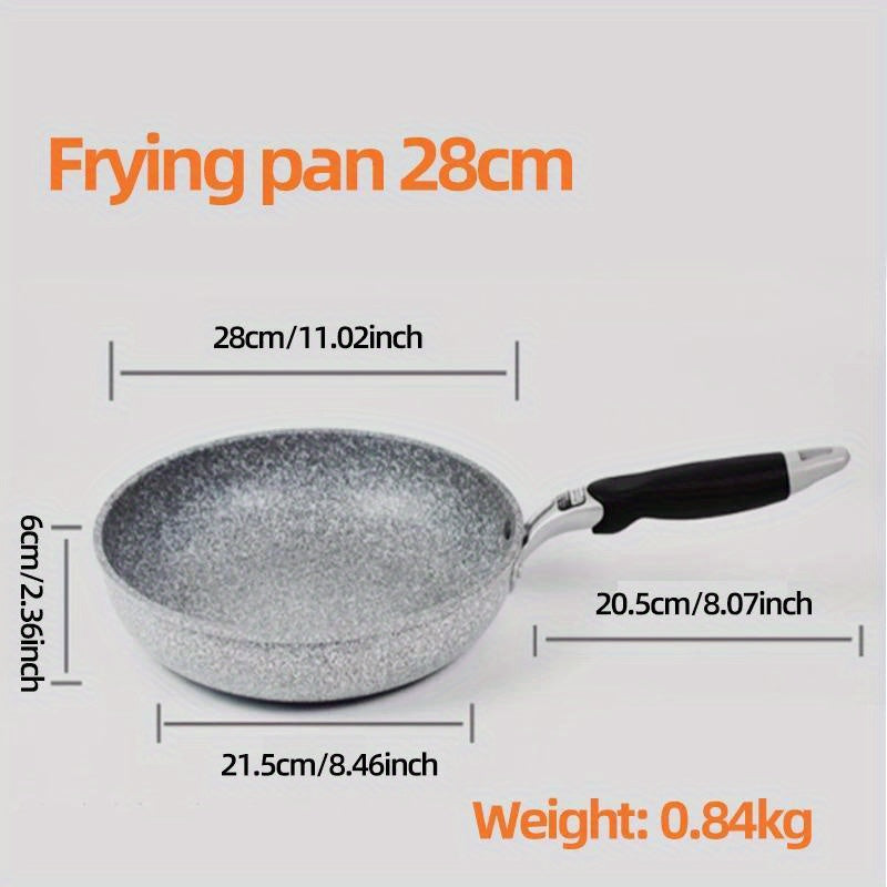 Home Frying Pan Set includes Non-Stick Pans in various sizes (28cm, 26cm, 24cm, and 20cm) suitable for use on Induction Cookers, Gas Stoves, and more. Perfect for cooking pancakes, eggs, and a variety of dishes.