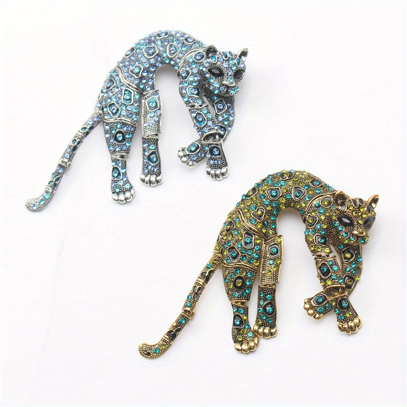 Elegant Vintage Leopard Brooch: Featuring Luxurious Water-Dripped Enamel Design, Ideal for High-End Fashion Accents