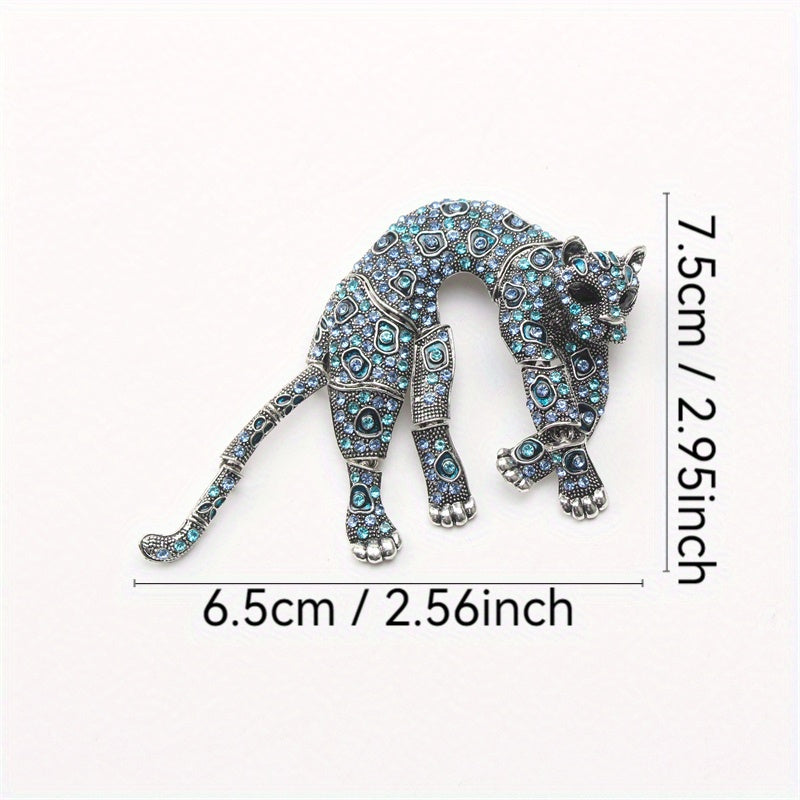 Elegant Vintage Leopard Brooch: Featuring Luxurious Water-Dripped Enamel Design, Ideal for High-End Fashion Accents