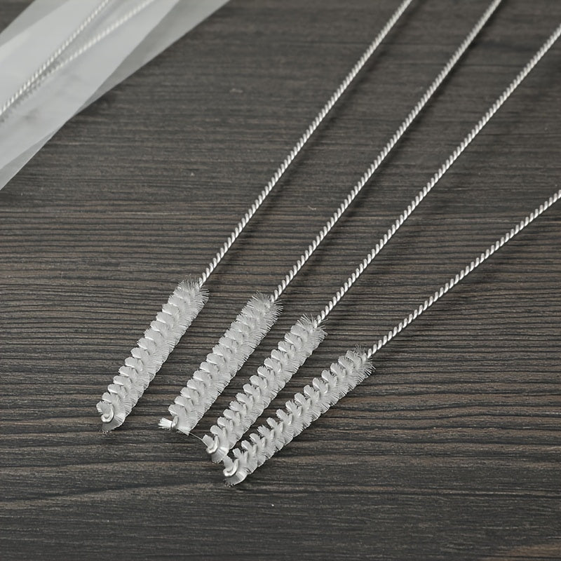 Clean your reusable straws easily with this set of 3 stainless steel straw cleaning brushes. Made with nylon bristles, these brushes are perfect for cleaning your kitchen utensils, water bottles, smoothie tumblers, and tubes. No electricity needed. Ideal