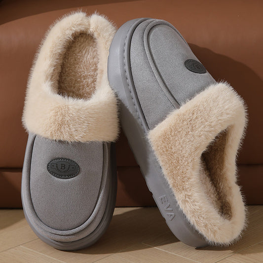 Winter ankle boot slippers for women: solid color, warm slip-on with EVA sole, fabric insole and upper. Hand washable or dry cleanable.