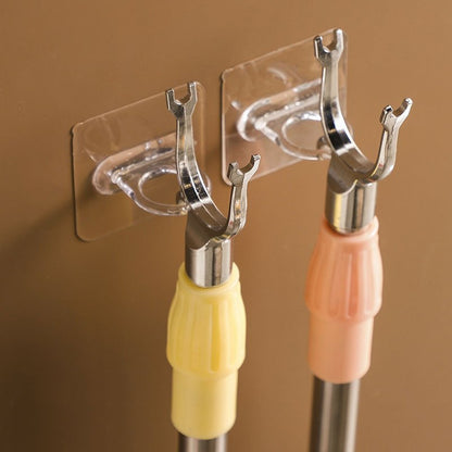 6/10/20 Clear Adhesive Hooks - Multipurpose Wall Mount for Curtain Rods & Dispensers - Strong, Space-Saving, Easy Install, Stylish Utility Hooks