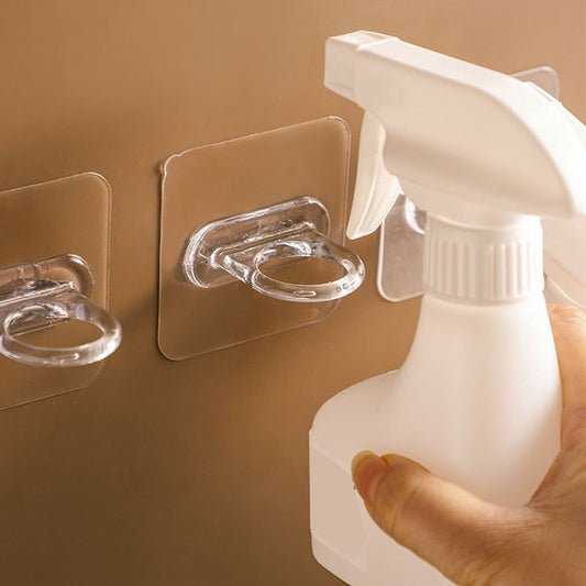 6/10/20 Clear Adhesive Hooks - Multipurpose Wall Mount for Curtain Rods & Dispensers - Strong, Space-Saving, Easy Install, Stylish Utility Hooks