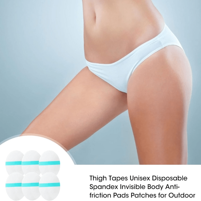 10-Pack of self-adhesive transparent thigh pads for friction prevention.