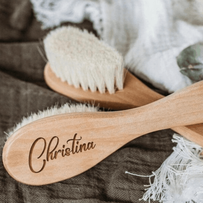 Personalized Children's Hair Brush with Custom Carved Design | Soft Brush for Babies and Kids | Perfect Newborn Souvenir or Christmas Gift | Ideal for New Moms | Set for Boys and Girls