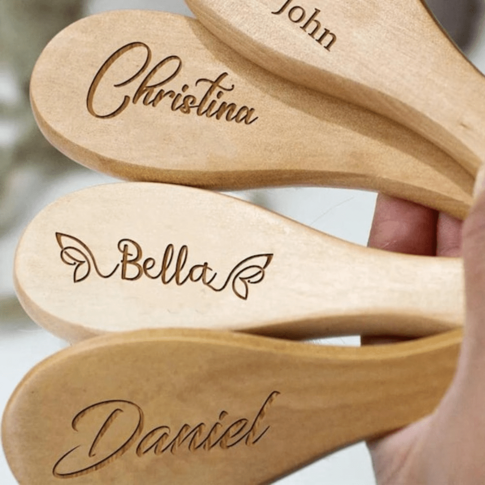 Personalized Children's Hair Brush with Custom Carved Design | Soft Brush for Babies and Kids | Perfect Newborn Souvenir or Christmas Gift | Ideal for New Moms | Set for Boys and Girls