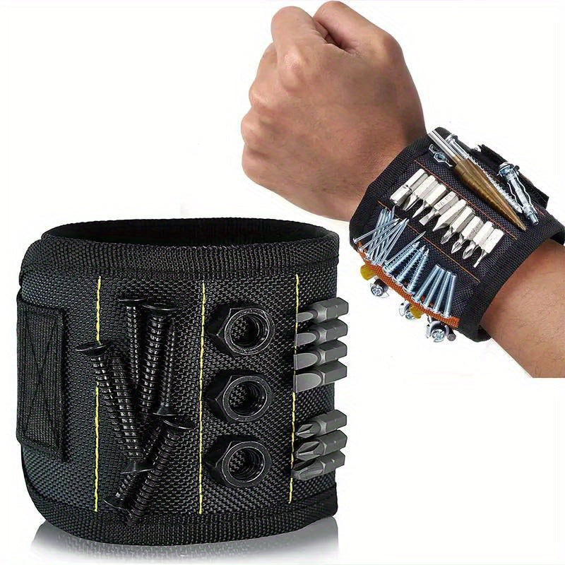 1pc Magnetic Wristband - Strong magnets hold screws, nails, and drilling bits securely. Durable linen material. Convenient tool holder for DIY projects, home improvement, or professional