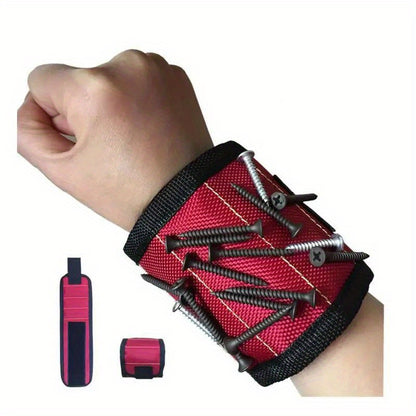 1pc Magnetic Wristband - Strong magnets hold screws, nails, and drilling bits securely. Durable linen material. Convenient tool holder for DIY projects, home improvement, or professional